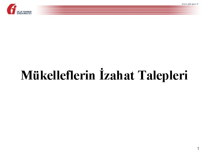 Mükelleflerin İzahat Talepleri 1 