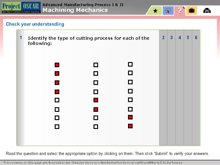 Advanced Manufacturing Process I & II Machining Mechanics Identify the type of cutting process Advanced Manufacturing Process I & II Machining Mechanics Identify the type of cutting process