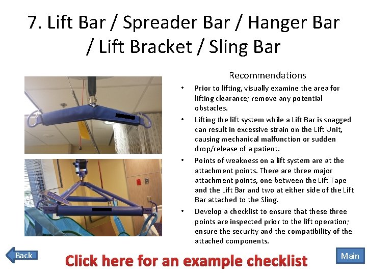 7. Lift Bar / Spreader Bar / Hanger Bar / Lift Bracket / Sling