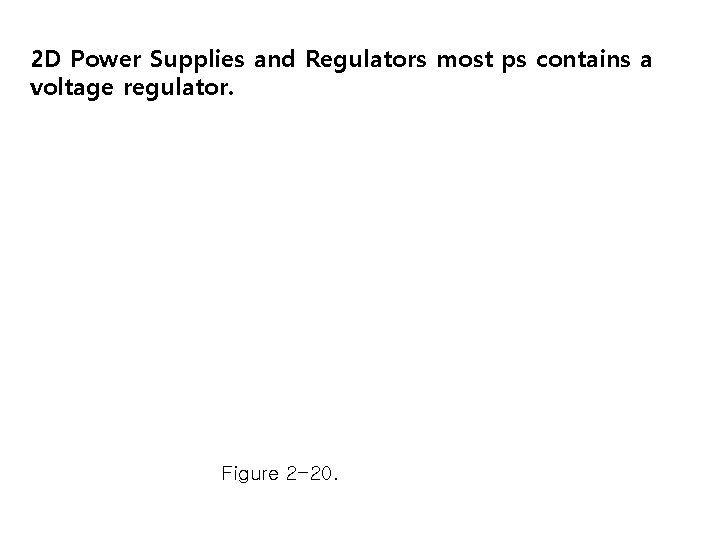 2 D Power Supplies and Regulators most ps contains a voltage regulator. Figure 2