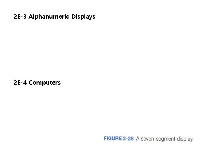 2 E-3 Alphanumeric Displays 2 E-4 Computers 