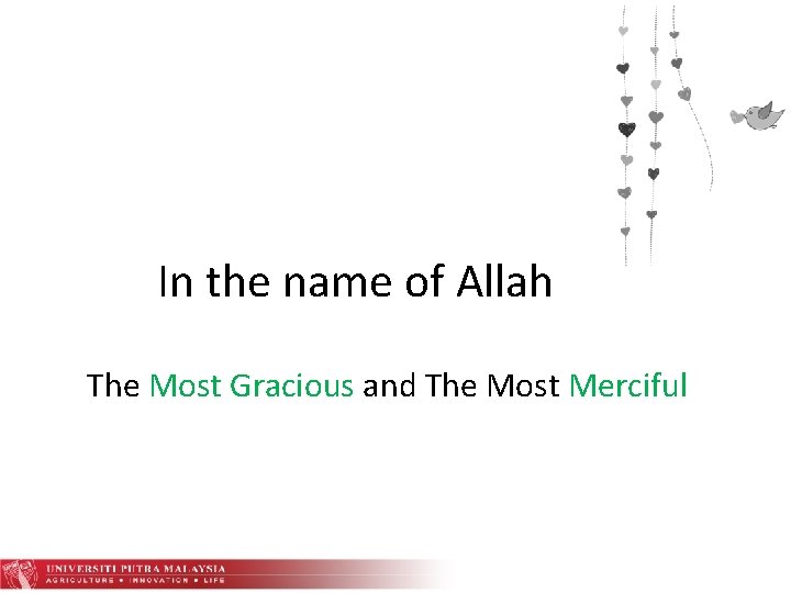 In the name of Allah The Most Gracious and The Most Merciful 