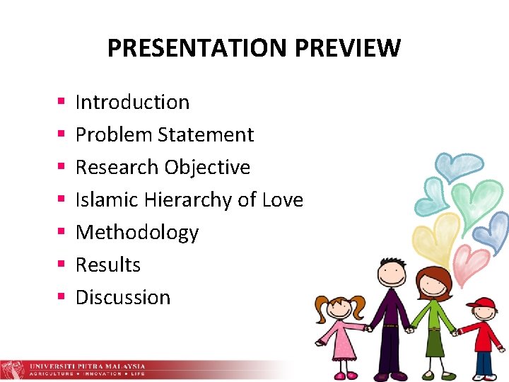 PRESENTATION PREVIEW § § § § Introduction Problem Statement Research Objective Islamic Hierarchy of