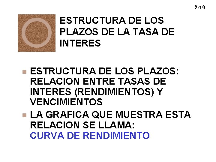 2 -10 ESTRUCTURA DE LOS PLAZOS DE LA TASA DE INTERES ESTRUCTURA DE LOS 2 -10 ESTRUCTURA DE LOS PLAZOS DE LA TASA DE INTERES ESTRUCTURA DE LOS