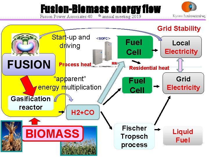 Fusion-Biomass energy flow Fusion Power Associates 40 annual meeting 2019 th Grid Stability Start-up