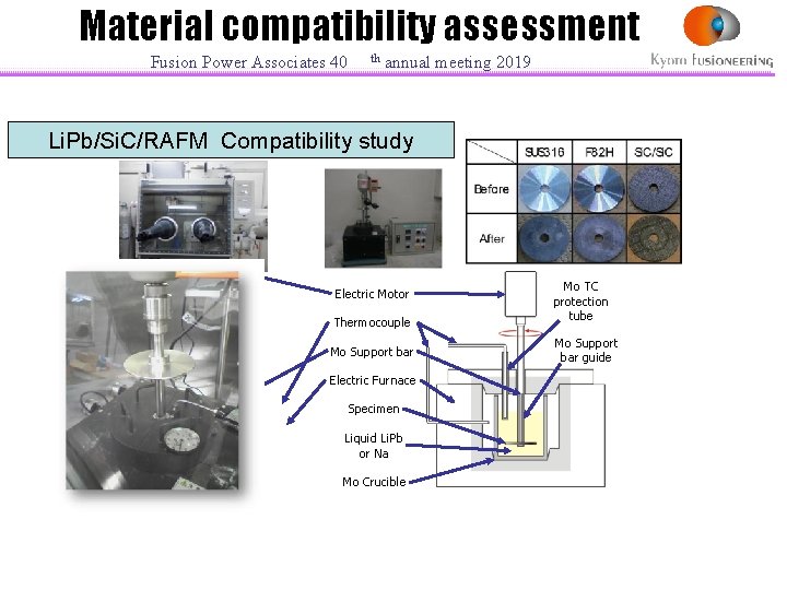 Material compatibility assessment Fusion Power Associates 40 th annual meeting 2019 Li. Pb/Si. C/RAFM