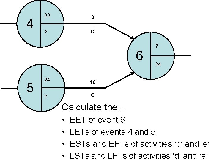 4 22 8 ? d 6 5 24 10 ? e ? 34 Calculate