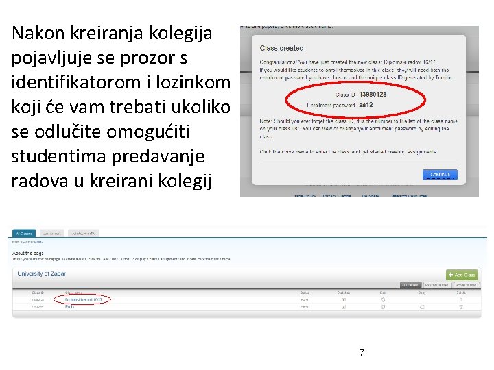 Nakon kreiranja kolegija pojavljuje se prozor s identifikatorom i lozinkom koji će vam trebati