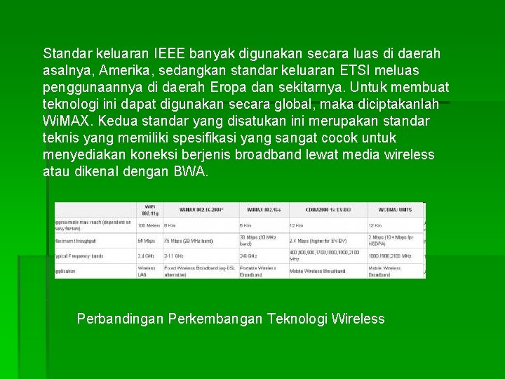 Standar keluaran IEEE banyak digunakan secara luas di daerah asalnya, Amerika, sedangkan standar keluaran