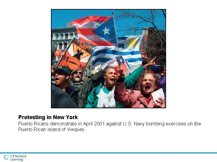 Protesting in New York Puerto Ricans demonstrate in April 2001 against U. S. Navy Protesting in New York Puerto Ricans demonstrate in April 2001 against U. S. Navy