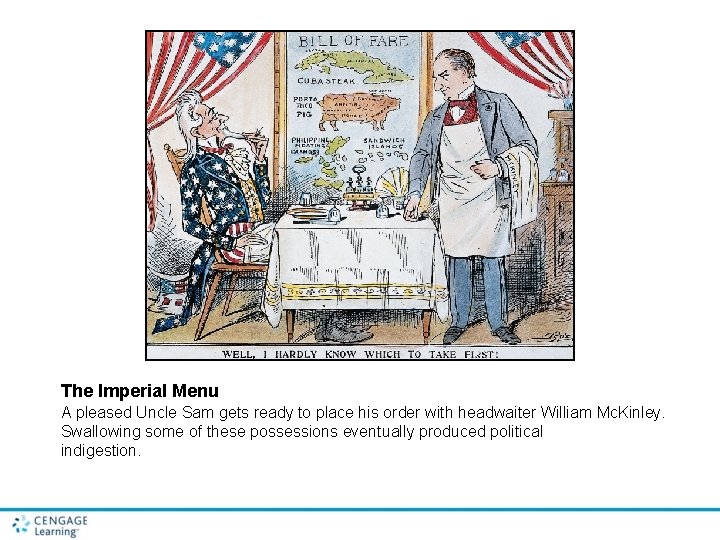 The Imperial Menu A pleased Uncle Sam gets ready to place his order with