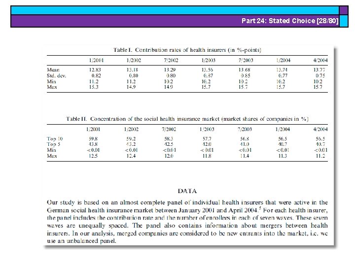 Part 24 Stated Choice 180 Econometric Analysis Of