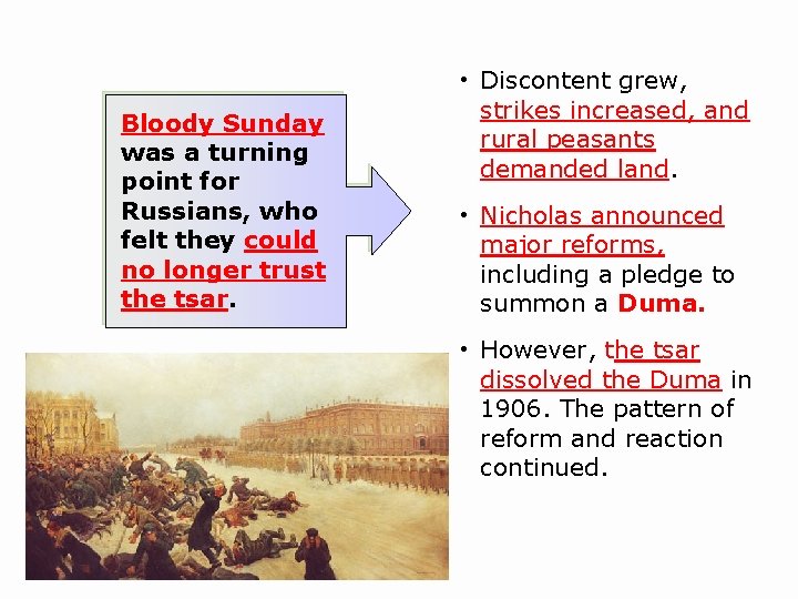 Bloody Sunday was a turning point for Russians, who felt they could no longer