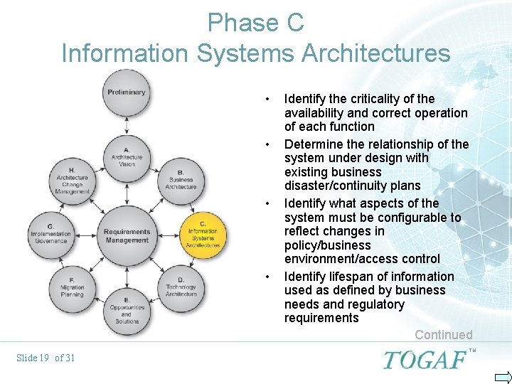 Phase C Information Systems Architectures • • Slide 19 of 31 Identify the criticality