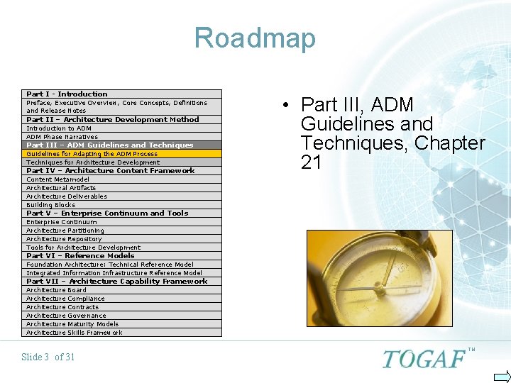 Roadmap Part I - Introduction Preface, Executive Overview, Core Concepts, Definitions and Release Notes