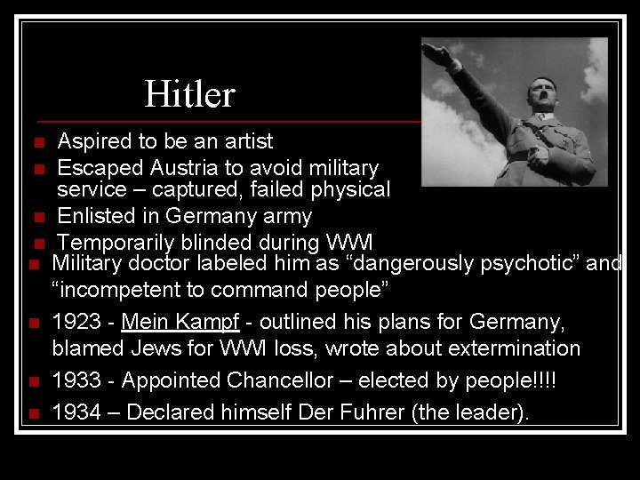Hitler Aspired to be an artist n Escaped Austria to avoid military service – Hitler Aspired to be an artist n Escaped Austria to avoid military service –