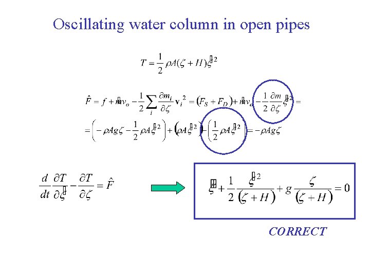 Oscillating water column in open pipes CORRECT 