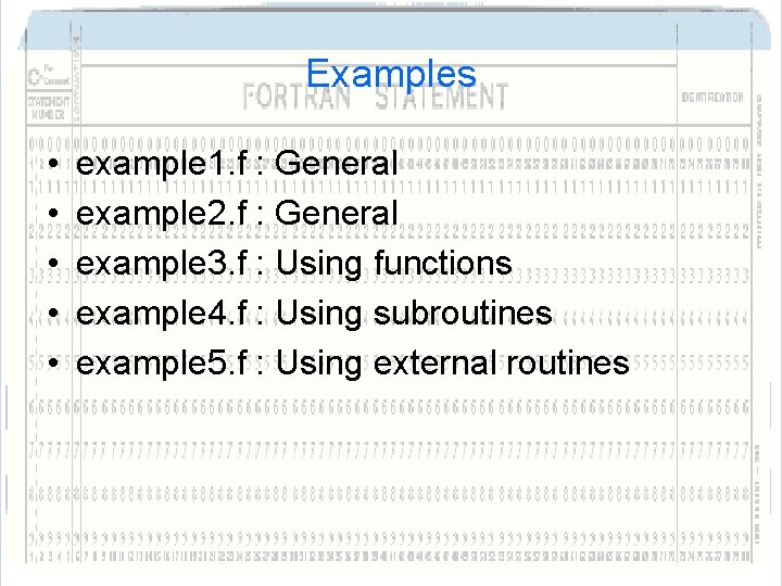 Examples • • • example 1. f : General example 2. f : General Examples • • • example 1. f : General example 2. f : General