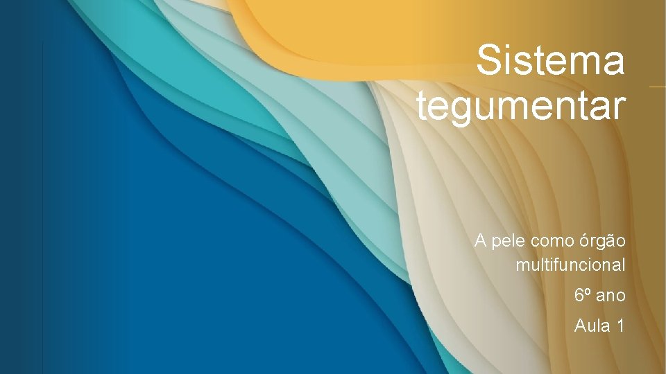 Sistema tegumentar A pele como órgão multifuncional 6º ano Aula 1 Sistema tegumentar A pele como órgão multifuncional 6º ano Aula 1