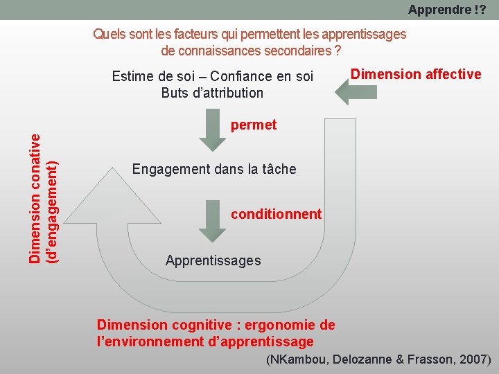 Apprendre !? Quels sont les facteurs qui permettent les apprentissages de connaissances secondaires ?