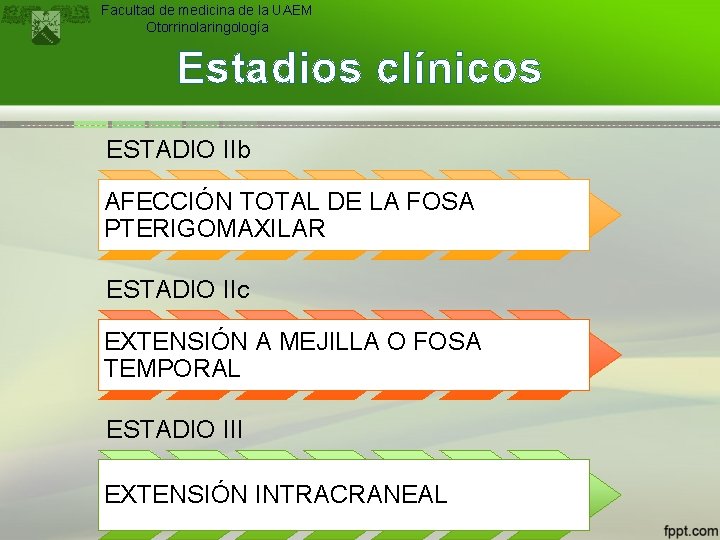 Facultad de medicina de la UAEM Otorrinolaringología Estadios clínicos ESTADIO IIb AFECCIÓN TOTAL DE