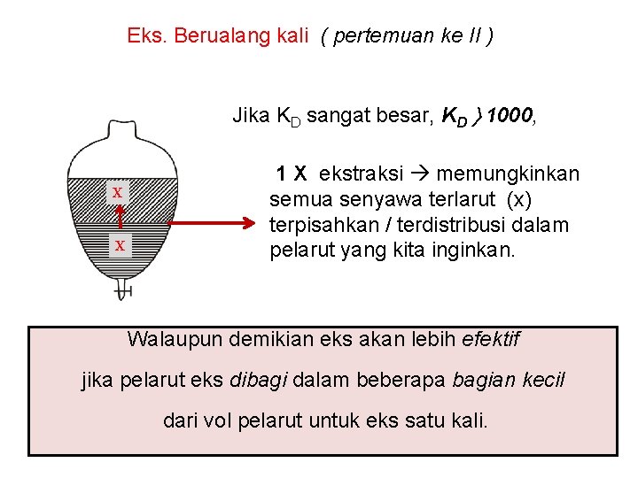 Eks. Berualang kali ( pertemuan ke II ) Jika KD sangat besar, KD 1000,