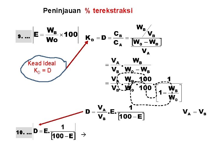 Peninjauan % terekstraksi 9. … Kead Ideal KD = D 10. … 