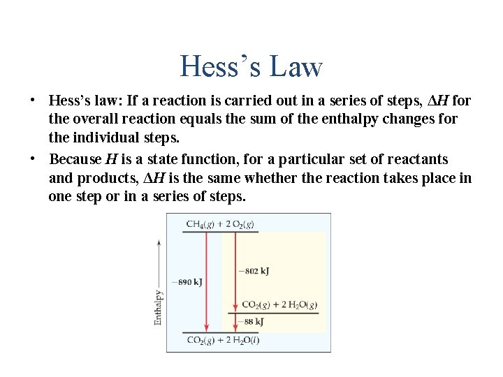 Hess’s Law • Hess’s law: If a reaction is carried out in a series