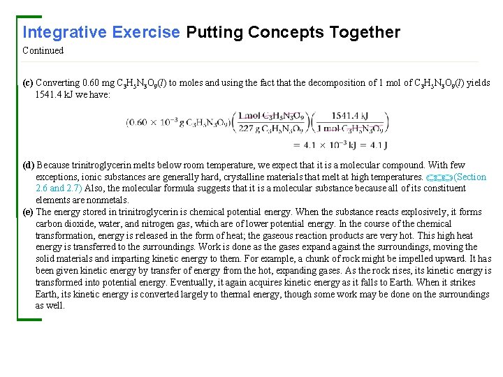 Integrative Exercise Putting Concepts Together Continued (c) Converting 0. 60 mg C 3 H