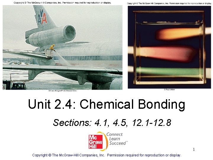 Unit 2. 4: Chemical Bonding Sections: 4. 1, 4. 5, 12. 1 -12. 8
