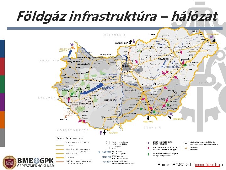 Földgáz infrastruktúra – hálózat Forrás: FGSZ Zrt. (www. fgsz. hu ) 