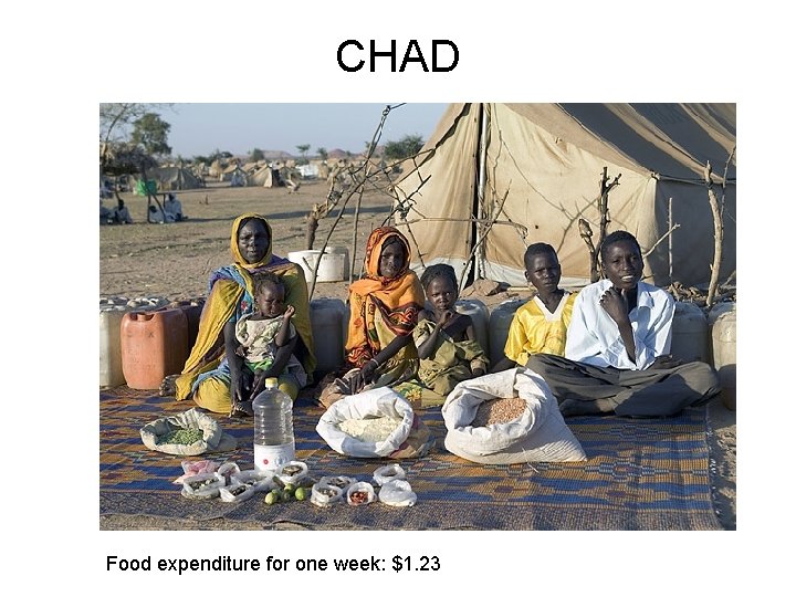 CHAD Food expenditure for one week: $1. 23 