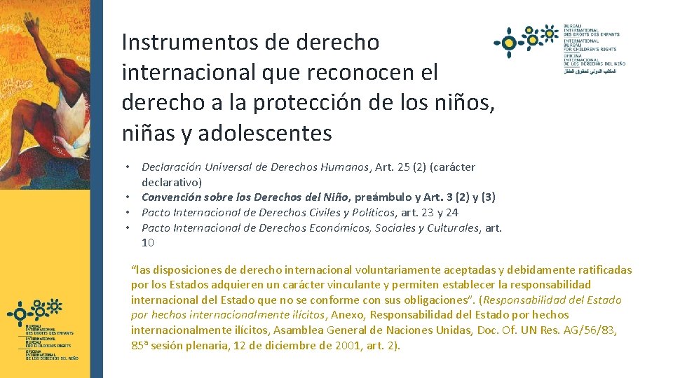  Instrumentos de derecho internacional que reconocen el derecho a la protección de los
