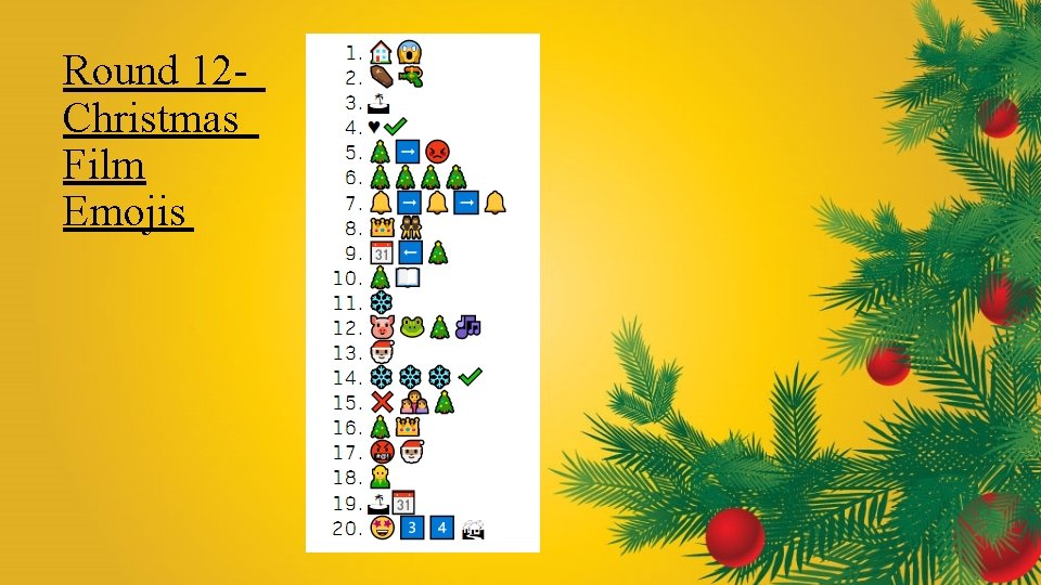 Round 12 Christmas Film Emojis 