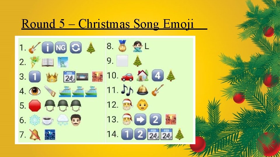 Round 5 – Christmas Song Emoji 