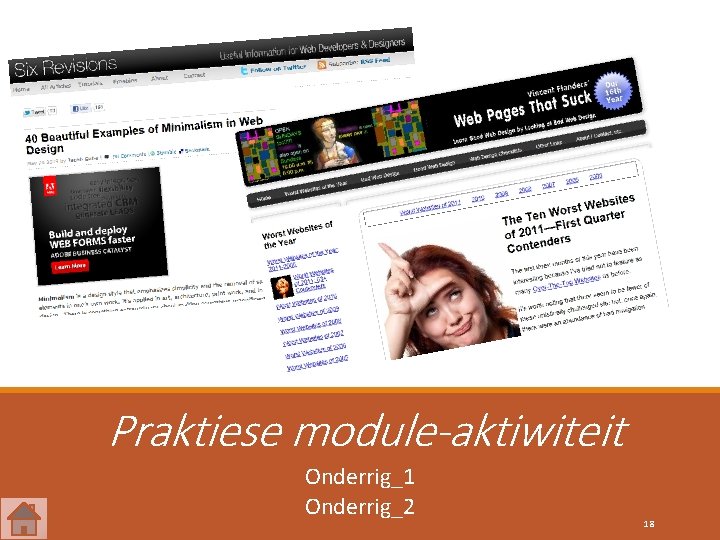 Praktiese module-aktiwiteit Onderrig_1 Onderrig_2 18 