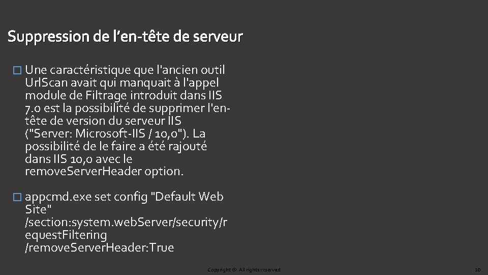 Suppression de l’en-tête de serveur � Une caractéristique l'ancien outil Url. Scan avait qui Suppression de l’en-tête de serveur � Une caractéristique l'ancien outil Url. Scan avait qui