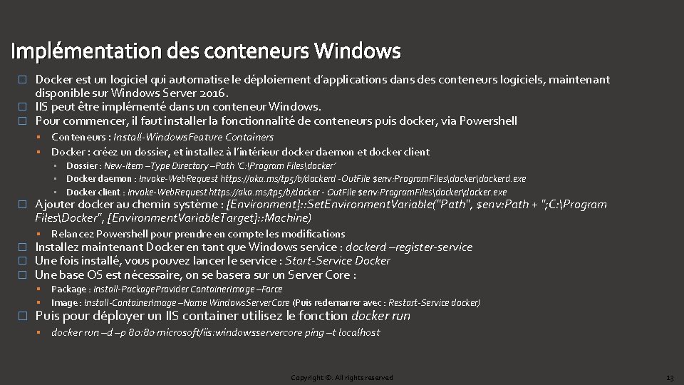 Implémentation des conteneurs Windows Docker est un logiciel qui automatise le déploiement d’applications dans Implémentation des conteneurs Windows Docker est un logiciel qui automatise le déploiement d’applications dans