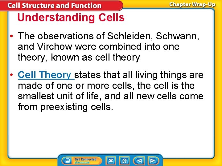 Understanding Cells • The observations of Schleiden, Schwann, and Virchow were combined into one