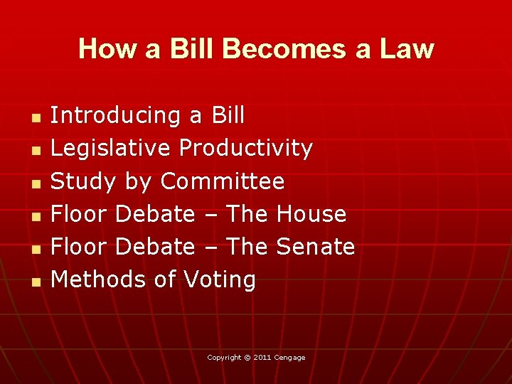 How a Bill Becomes a Law n n n Introducing a Bill Legislative Productivity