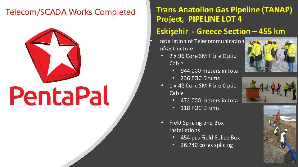 Telecom/SCADA Works Completed Trans Anatolion Gas Pipeline (TANAP) Project, PIPELINE LOT 4 Eskişehir -