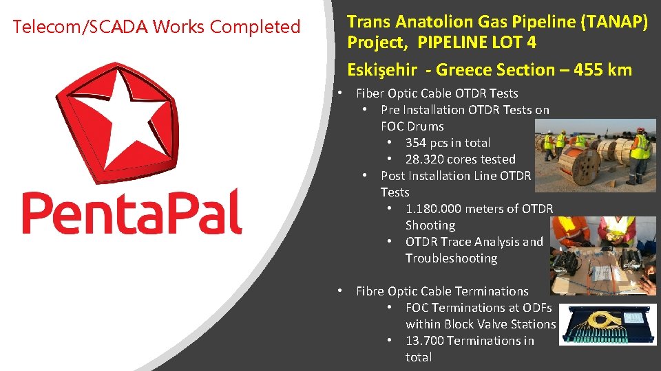 Telecom/SCADA Works Completed Trans Anatolion Gas Pipeline (TANAP) Project, PIPELINE LOT 4 Eskişehir -