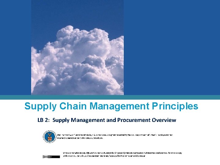 Supply Chain Management Principles LB 2: Supply Management and Procurement Overview 