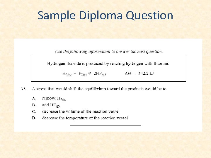 Sample Diploma Question 