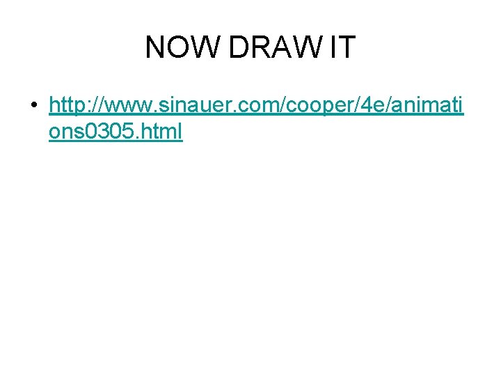 NOW DRAW IT • http: //www. sinauer. com/cooper/4 e/animati ons 0305. html 