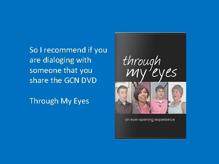 So I recommend if you are dialoging with someone that you share the GCN