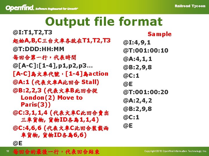 Railroad Tycoon Output file format 15 @I: T 1, T 2, T 3 起始A,