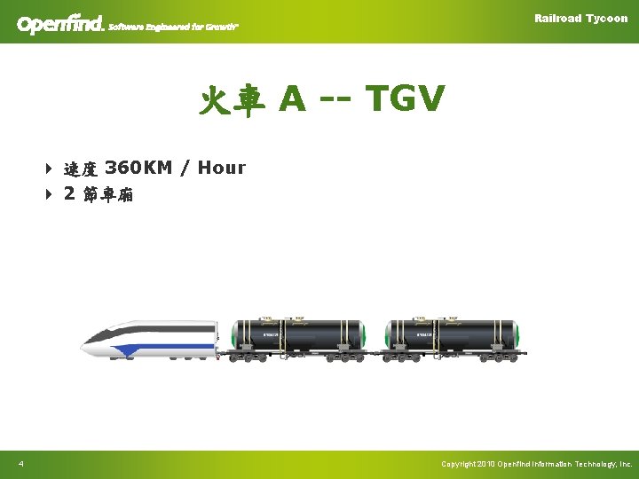 Railroad Tycoon 火車 A -- TGV 4 速度 360 KM / Hour 4 2