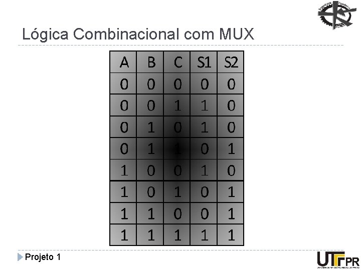 Lógica Combinacional com MUX Projeto 1 