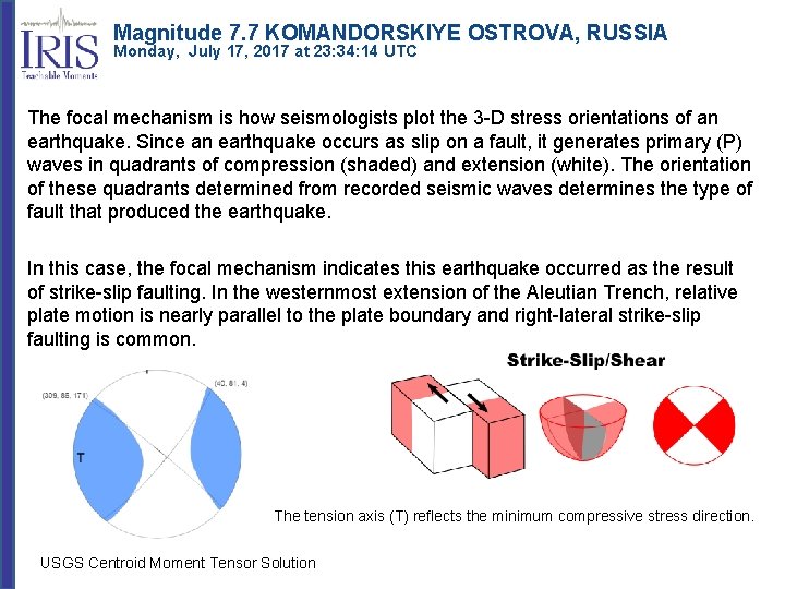 Magnitude 7. 7 KOMANDORSKIYE OSTROVA, RUSSIA Monday, July 17, 2017 at 23: 34: 14